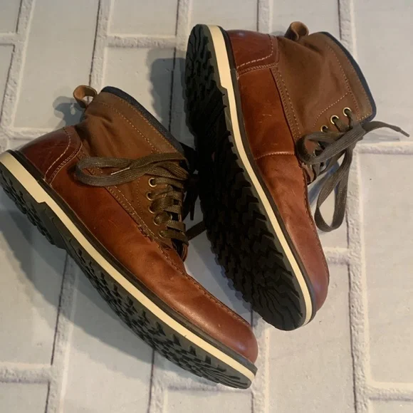 Aldo Brown Leather Boots with Moccasin Toe - Picture 2 of 12